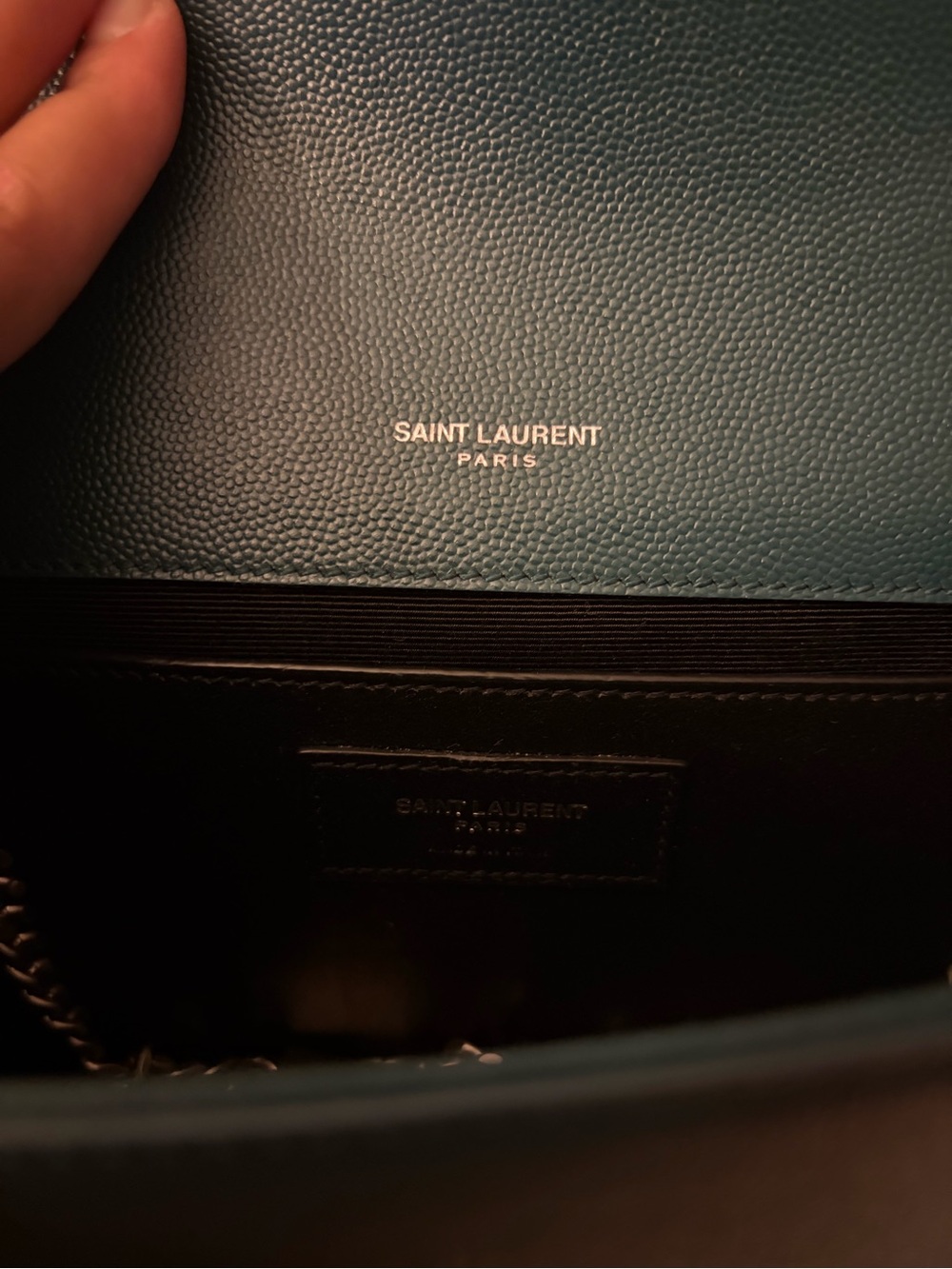 Saint Laurent (YSL) Teal Kate Chain Shoulder Bag - Picture 4 of 5